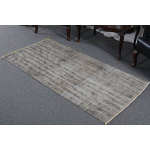 Tapis Turc Moderne Gris Vintage en Laine 3 x 6,2 pieds Grand Rectangulaire Motif Patchwork pour Couloir et Salle à Manger avec Support en Latex Écologique - Product Image 2