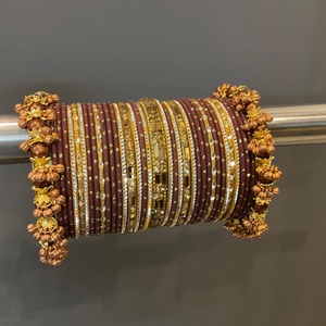 Novedad 2025, Conjuntos de Chudiyan Hechos a Mano con Material Metálico, Conjuntos de Churiyan Punjabi de Venta Caliente, Brazaletes para Bodas y Fiestas - Product Image 2