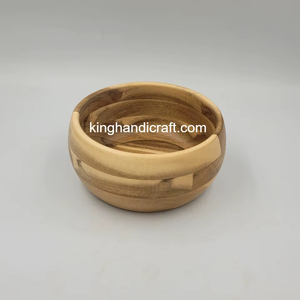 <b>Large</b> Acacia Wood <b>Bowl</b> D20xH7cm | Handmade Natural Wooden <b>Serving</b> <b>Bowl</b> for Salad Fruit Snacks | Rustic Kitchenware - Product Image 2