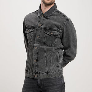 Chaquetas Vaqueras de Invierno para Hombre a la Moda, Cuello Camisero, Ropa de Calle Cómoda, Diseño Frontal con Logotipo Personalizado de Alta Calidad - Product Image 1