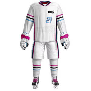 Uniforme de Hockey sur glace personnalisé professionnel de haute qualité 100% Polyester respirant séchage rapide nouvelle conception à la mode poids léger - Product Image 1