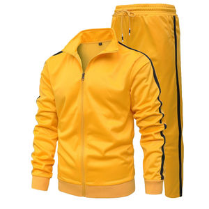 Ensemble de survêtements pour hommes de nouveau design veste et pantalon à col montant de coupe régulière avec logo personnalisé en gros vert olive tenue décontracté pour hommes - Product Image 6