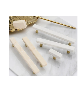 Design élégant marbre et laiton poignée de porte brillant poli haut design intérieur portes Offre Spéciale produit échantillon gratuit - Product Image 2