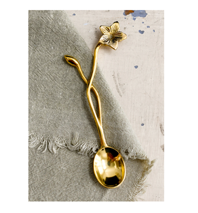 ช้อนทองเหลืองด้ามจับดีไซน์ดอกไม้ทำจากกระจกขัดเงาคุณภาพสูงปรับแต่งได้ - Product Image 1