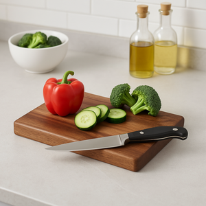 Tabla de cortar de madera de acacia grande con ranura para jugo, tabla de cortar de cocina antideslizante, proveedor OEM - Product Image 4