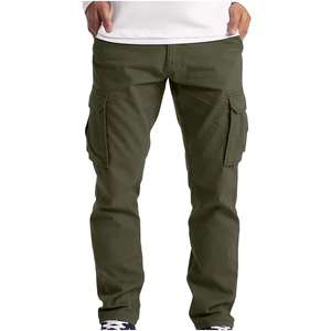 Pantalon décontracté en coton de luxe personnalisé de haute qualité avec poche Jogger évasé Cargo Pantalons pour hommes Pantalons empilés à cordon de serrage pour hommes - Product Image 4