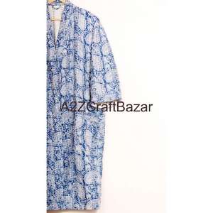 Robe de chambre pour femme élégante en tissu non tissé de luxe à col en V avec cordon de serrage, manches trois quarts, douce, respirante, séchage rapide, 100% coton - Product Image 4