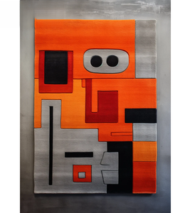 Alfombra de área de lana Rectangular abstracta moderna suave, pila alta con mechones a mano para oficina en casa y habitación de niños, varios tamaños - Product Image 1