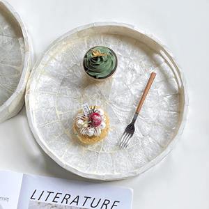 Hot deal Bandejas para servir nácar bandeja de concha de Capiz natural accesorio para el hogar de alta calidad - Product Image 2