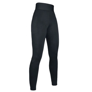 Ladies Hot Selling High Waist Horse Riding Equestrian <b>smart</b> design leggings With Silicone Sticky Seat with Mobile Pocket - Product Image 5