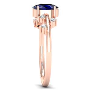 REYES Wholesale Price 14K Solid Gold Moissanite Engagement <b>Ring</b> <b>For</b> <b>Women</b> Oval Cut 0.75Ct Blue <b>Sapphire</b> Gemstone Jewelry - Product Image 3