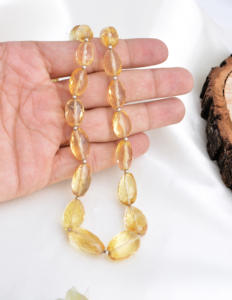 Cuarzo Amarillo Facetado, Gema Natural para la Elaboración de Joyería Fina, Collar - Product Image 3