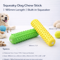 Jouet pour chien en caoutchouc durable texturé, résistant aux morsures, couineur, pour l'entraînement sonore et la stimulation dentaire