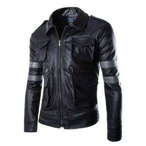 Veste en cuir grande taille de haute qualité pour hommes, vêtements d'extérieur coupe-vent, fermeture à glissière, vêtements de course automobile respirants - Product Image 1