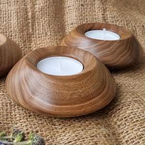 Candelabro de Madera Maciza Natural de Alta Calidad con Grabado en Relieve para Velas de Té y Velas de Pilar, para el Hogar, Día de San Valentín - Product Image 6