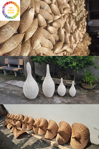 โคมไฟไม้ไผ่ทำด้วยมือจากเวียดนามเป็นมิตรกับสิ่งแวดล้อมธรรมชาติตกแต่งบ้านด้วยแสงอบอุ่นแกะสลักสไตล์ดอกไม้สำหรับใช้ในโรงแรมและบ้าน - Product Image 2