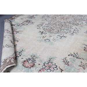 พรมขนาด 5.6x8.8 ฟุต, พรมตุรกี, พรมลายพรางสีน้ำตาลวินเทจทำจากขนสัตว์ - Product Image 4