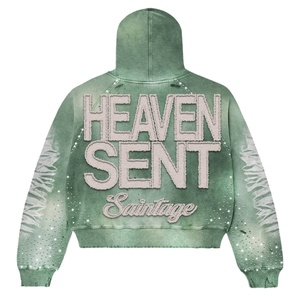 Ensemble sweat-shirt et pantalon de survêtement unisexe en molleton 100 % coton, style streetwear d'hiver, personnalisable OEM, de haute qualité, avec impression délavée et logo frontal - Product Image 5