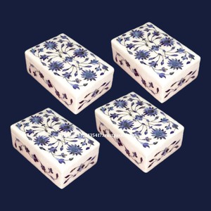 Embalaje de alta calidad estándar, el mejor artículo hecho a mano, caja con incrustaciones de mármol blanco puro con material de nácar, uso para regalo de joyería - Product Image 2