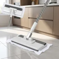 Serpillère réutilisable en microfibre avec manche télescopique rotatif à 360°