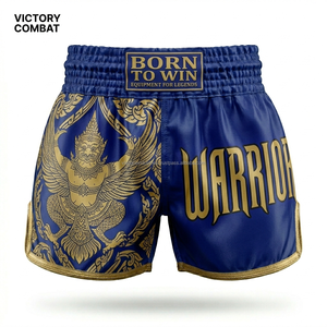 Pantalones Cortos de Lucha Libre con Diseño Personalizado de Fábrica, Logotipo Frontal con Estampado Dorado, Satén Retro, Duraderos, Unisex, para Entrenamiento de Boxeo - Product Image 1