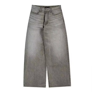 Pantalones Vaqueros Anchos de Pierna Ancha, Pantalones Holgados Retro, Pantalones de Mezclilla Color Azul Marino, Logotipo Personalizado, Cómodos - Product Image 4