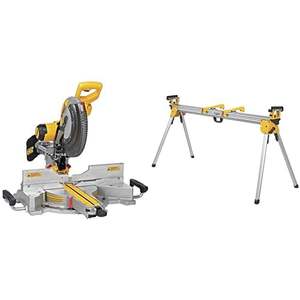 Sierra ingletadora compuesta deslizante de doble bisel de 12 pulgadas, de alta resistencia, con soporte, eléctrica/a batería, portátil para bricolaje en madera/metal - Product Image 1