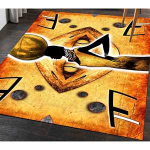 Tapis à motif femme africaine, Tapis femme africaine, Tapis africain, Tapis ethnique, Tapis en velours - Product Image 4