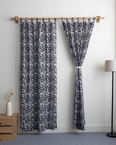 Cortinas y Cenefas Boho de Lujo Personalizables, Estilo Vintage, con Estampado Floral de Algodón, para Decoración de Ventanas de Hoteles y Hogares - Product Image 1