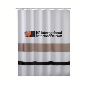 Cortina de Ducha de Tela LIVING Blanca, Marrón y Negra TTE 1323 1230 (120x200cm) para Gedy - Product Image 2