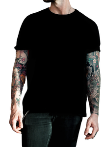 T-shirt à manches courtes pour homme, coupe slim, col rond, en jersey de coton respirant, vêtements décontractés - Product Image 6