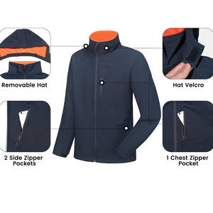 Trekking bordado con el logotipo de la empresa Chaquetas al aire libre 100% Poliéster/POLIÉSTER/NYLON Cierre Tipo de artículo Chaqueta de concha suave - Product Image 5