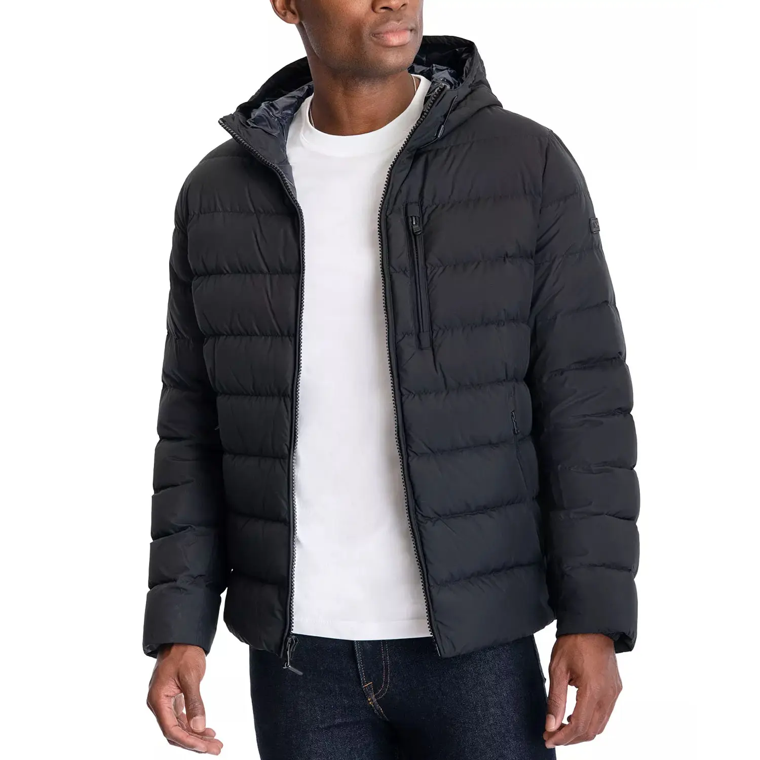 Jaqueta de inverno acolchoada bolha acolchoada para homens jaqueta de nylon preto personalizada para o ar livre