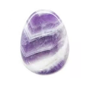 Piedra plana Palma Chevron Amatista Palma plana piedra preciosa de cristal Piedra Natural plana forma ovalada bolsillo Protección mayorista - Product Image 3