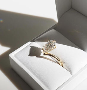 1.50 Ct Allongé Unique Poire Coupe Moissanite Bague De Fiançailles pour Femmes En Forme De Poire Solitaire D Couleur VVS1 Bague En Diamant pour Femmes - Product Image 3