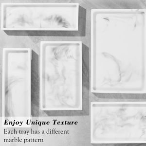 Natural White Marble Bathroom <b>Tray</b> Stylish Decorative Jewelry Organizer and Countertop <b>Vanity</b> Essential Set for Your Bathroom - Product Image 5