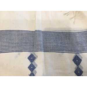 Pañuelo Azul Francés Bordado de Algodón Voile y Poliéster, Chal Musulmán Hijab con Logotipo Bordado, Pañuelo Étnico de Algodón Voile y Poliéster - Product Image 1