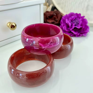 Carline Moda Acero inoxidable Unisex Pulseras de resina epoxi 18K Resina chapada en oro Brazaletes coloridos Joyería para mujeres y hombres - Product Image 1