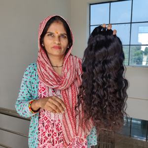 Extensions de cheveux vierges indiennes 100% Remy, cuticules alignées, tissage complet en dentelle, haute qualité, ondulées, cheveux naturels non traités, cheveux humains bruts - Product Image 2