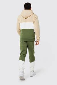 Conjunto de sudadera con capucha y pantalones de chándal de tela polar de algodón con bloque de Color para hombre de la mejor calidad - Product Image 2