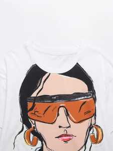 เสื้อผ้าผู้หญิงใหม่ฤดูร้อน2025เสื้อยืดหลวมแขนสั้นสีขาวพิมพ์ลายสำหรับเด็กผู้หญิง - Product Image 5
