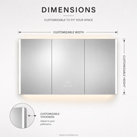 Kingstin Armoire de Toilette Miroir LED Salle de Bain avec Antibuée & Horloge | Meuble Miroir Premium