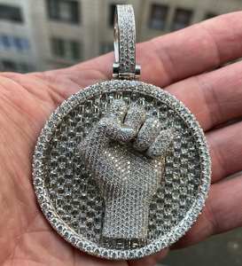 Unisex Iced <b>Diamond</b> Classic <b>Pendant</b> with Custom Glow Dark Chain Hip Hop Fashion <b>Pendants</b> & <b>Charms</b> IGI Certified - Product Image 3