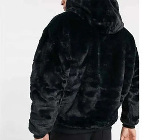 Men's Custom Embroidered <b>Velvet</b> Pullover <b>Hoodies</b> with Front Two Pockets OEM Supply Washed Technique Plus Size Custom Logo - Product Image 3