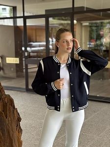 Femmes 2025 automne mode université Bomber veste décontracté bouton Style léger laine école tenues Streetwear Inspiration - Product Image 3