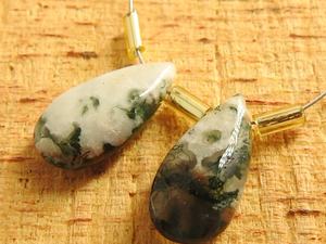 Agate mousse lisse larme pierres précieuses en vrac perles de cristal naturel vert pour les fournitures de bijoux faits à la main du grossiste - Product Image 6