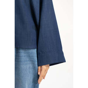 เสื้อเชิ้ตลำลองผ้าป๊อปลินเรียบง่าย รุ่น WM-CS-WS25-004 ทรงปกติ - Product Image 6