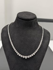 Collar de tenis Riviera de oro macizo de 14K con diamantes graduados de 15.00 Ct EF VVS cultivados en laboratorio, ideal para bodas, compromisos y fiestas. - Product Image 1