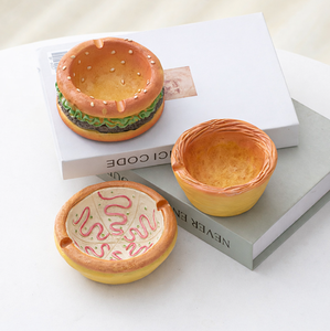 Tazón de Alimentación Creativo de Cerámica para Perros y Gatos, Bonito Diseño de Hamburguesa y Pizza, Antideslizante, Impermeable, Redondeado, Moderno, Plato Duradero para Mascotas - Product Image 1