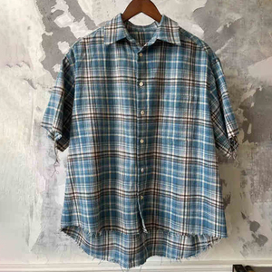Camisa de talla grande para hombre, Camisa de franela a cuadros, camisa de manga larga con botones Retro de alta calidad OEM - Product Image 5